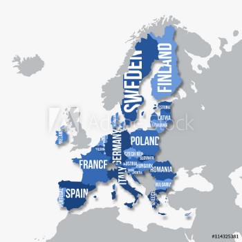 Picture of Vector map of European Union Brexit European Union without Uni